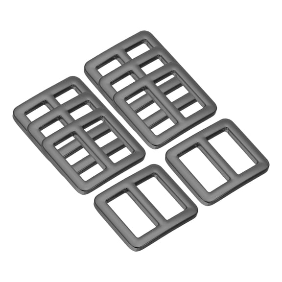 8PCS Zinc Alloy Slide Adjustable Buckle 3/5" Adjuster Webbing Strap Slider for Belt Bags Backpack Replacement Grey