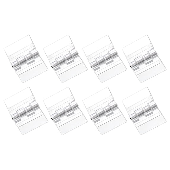 Uxcell 8Pack 25x35mm Acrylic Hinges Clear Folding Hinge with Metal Shaft Transparent