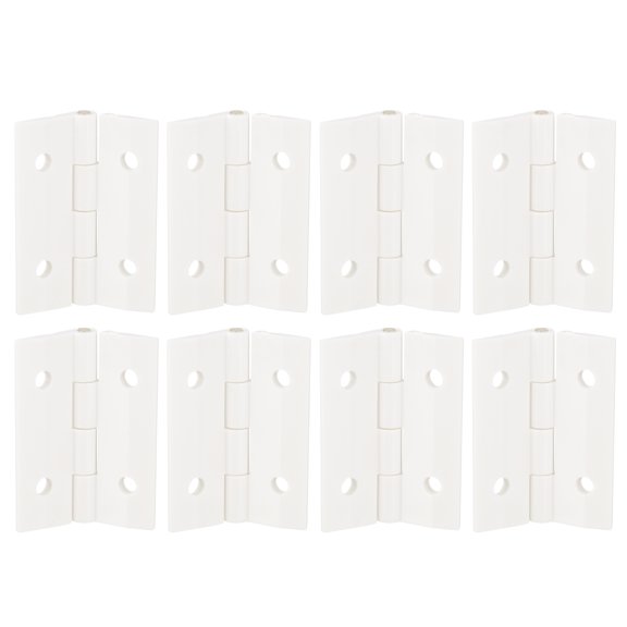 Uxcell 8Pack 45x34mm Acrylic Hinges Hardware Folding Hinge with Mounting Hole White