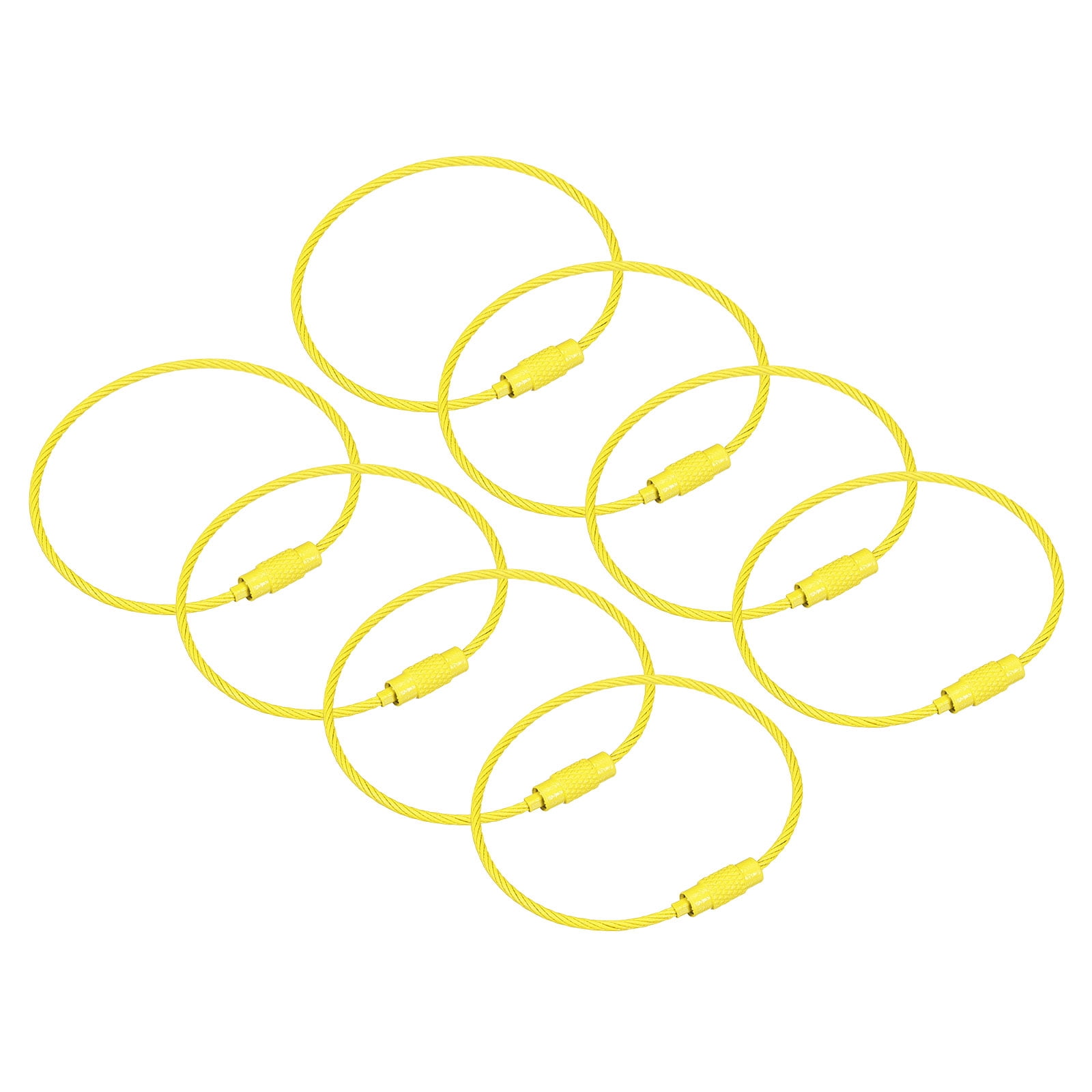 Twist Key Rings Uxcell 8Pack Cable Key Rings, 6-inch(155mm) Wire Keychain Twist Loops ...