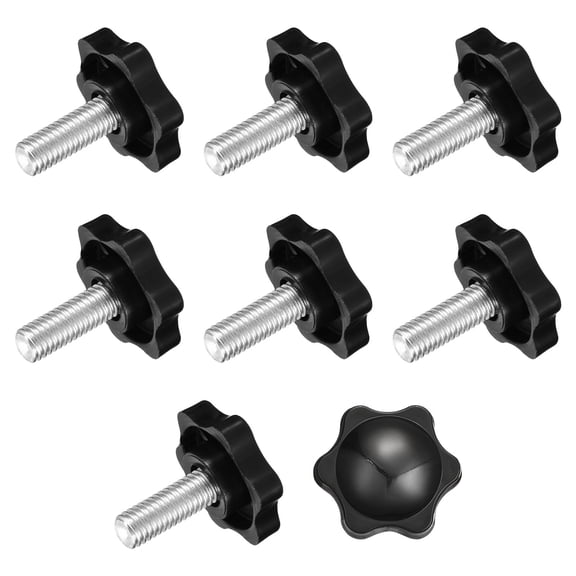 Uxcell 8Pack Clamping Screw Knob, M8 x 20mm Hex Shaped Star Knob for Umbrella Base Mechanical Furniture, 32mm Dia