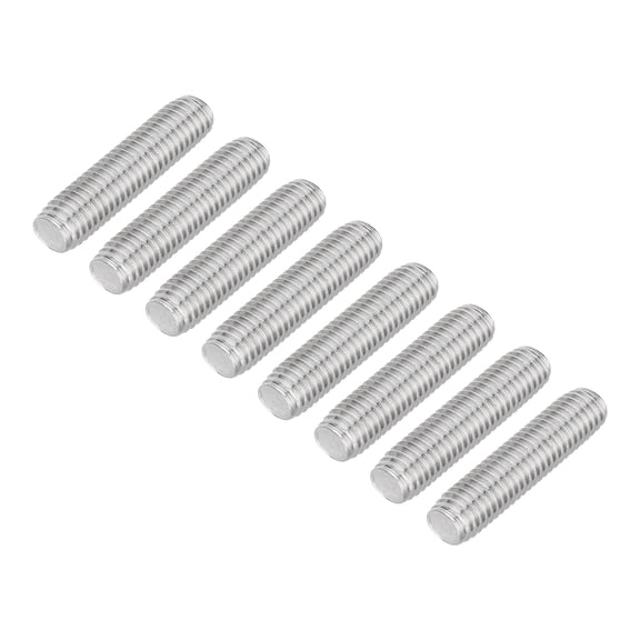 Uxcell 8 Pack M10 x 1.57 inch 0.06 inch Pitch 304 Stainless Steel Fully Threaded Rod Bar Studs
