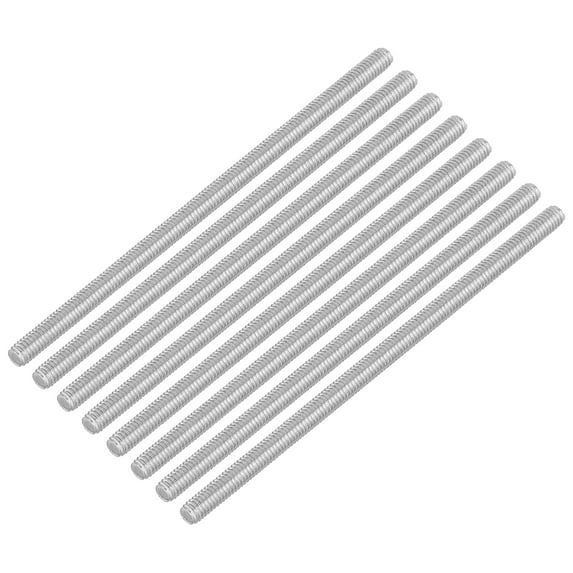Uxcell 8Pack M4 x 90mm 0.7mm Pitch 304 Stainless Steel Fully Threaded Rod Bar Studs