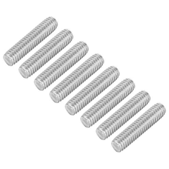 Uxcell 8Pack M6 x 25mm 1mm Pitch 304 Stainless Steel Fully Threaded Rod Bar Studs
