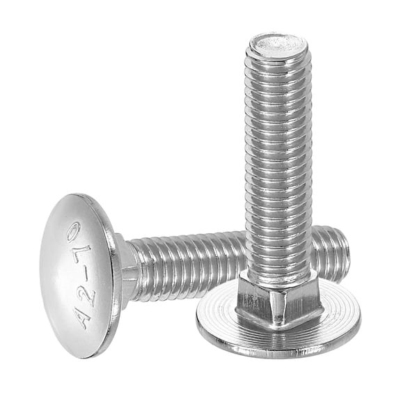 Uxcell 8Pack M8 x 35mm Stainless Steel Carriage Bolts Round Head Square Neck, Silver