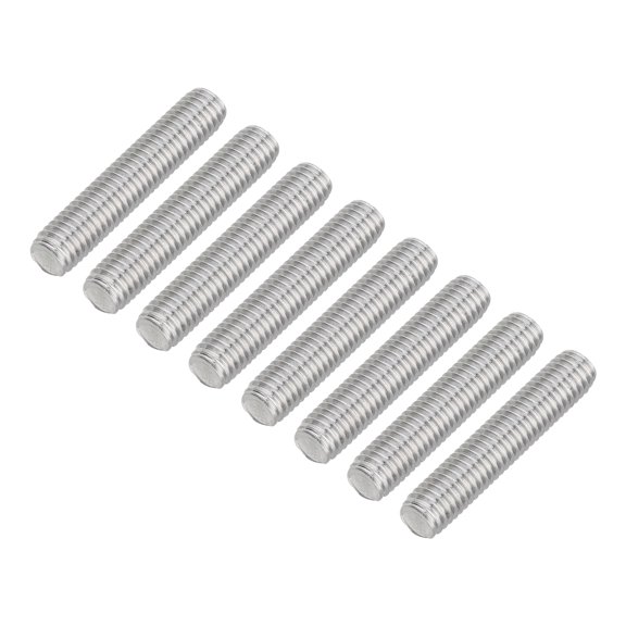 Uxcell 8 Pack M8 x 1.57 inch 0.05 inch Pitch 304 Stainless Steel Fully Threaded Rod Bar Studs