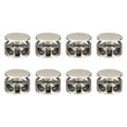thumbnail image 1 of Uxcell 8Pack Metal Cord Locks, 3.5mm Double Hole Toggle Spring Stop Cord Locks End Fastener Slider, Silver Tone, 1 of 6