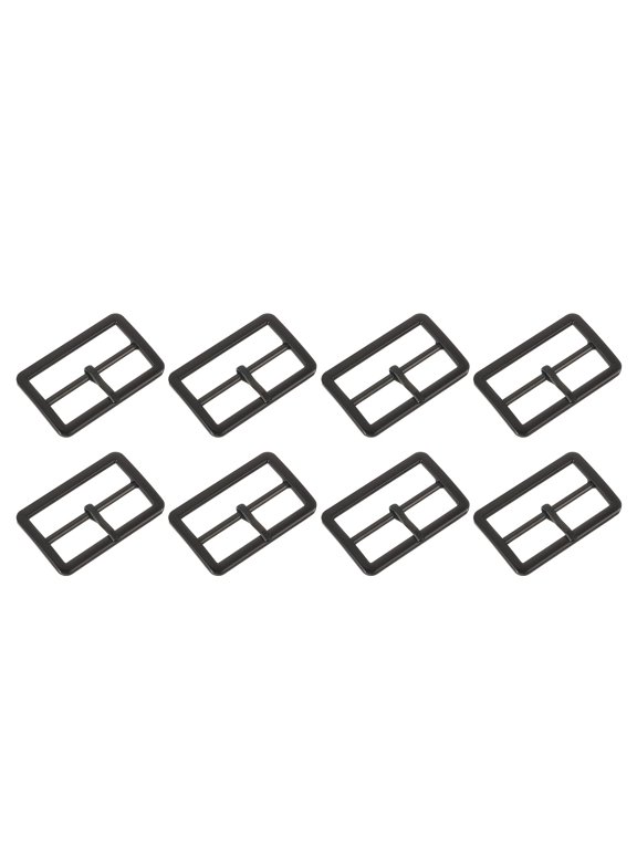8Pack Metal Roller Buckles, 50mm/2" Single Prong Belt Strap Adjuster, Dark Gray
