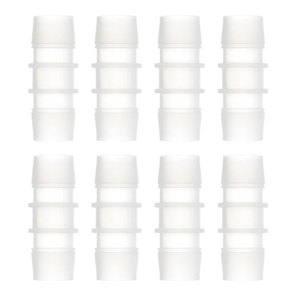 Uxcell 8Pack Plastic Hose Barb Fitting 3/4" x 3/4" Barb Pipe Connectors Fitting Adapter