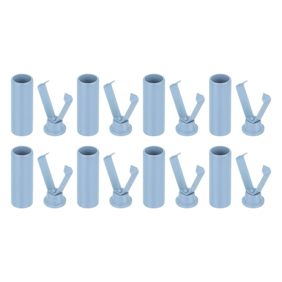 Uxcell 8Pack Shoelace Tips Alloy Shoelace Head, Light Blue Cylindrical Shoe Lace Ends Cords End Tip for Clothes
