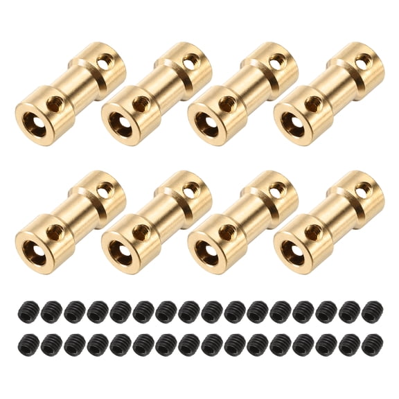 Uxcell 8Pcs 2.3mm to 5mm Brass Shaft Coupling Joint Connector with Screws for RC Model Car