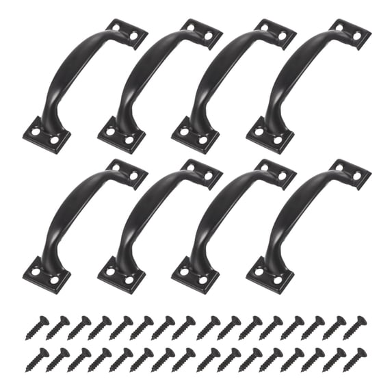 Uxcell 8Pcs 2.83" Gate Handle with Screw for Kitchen Closet Door, Black