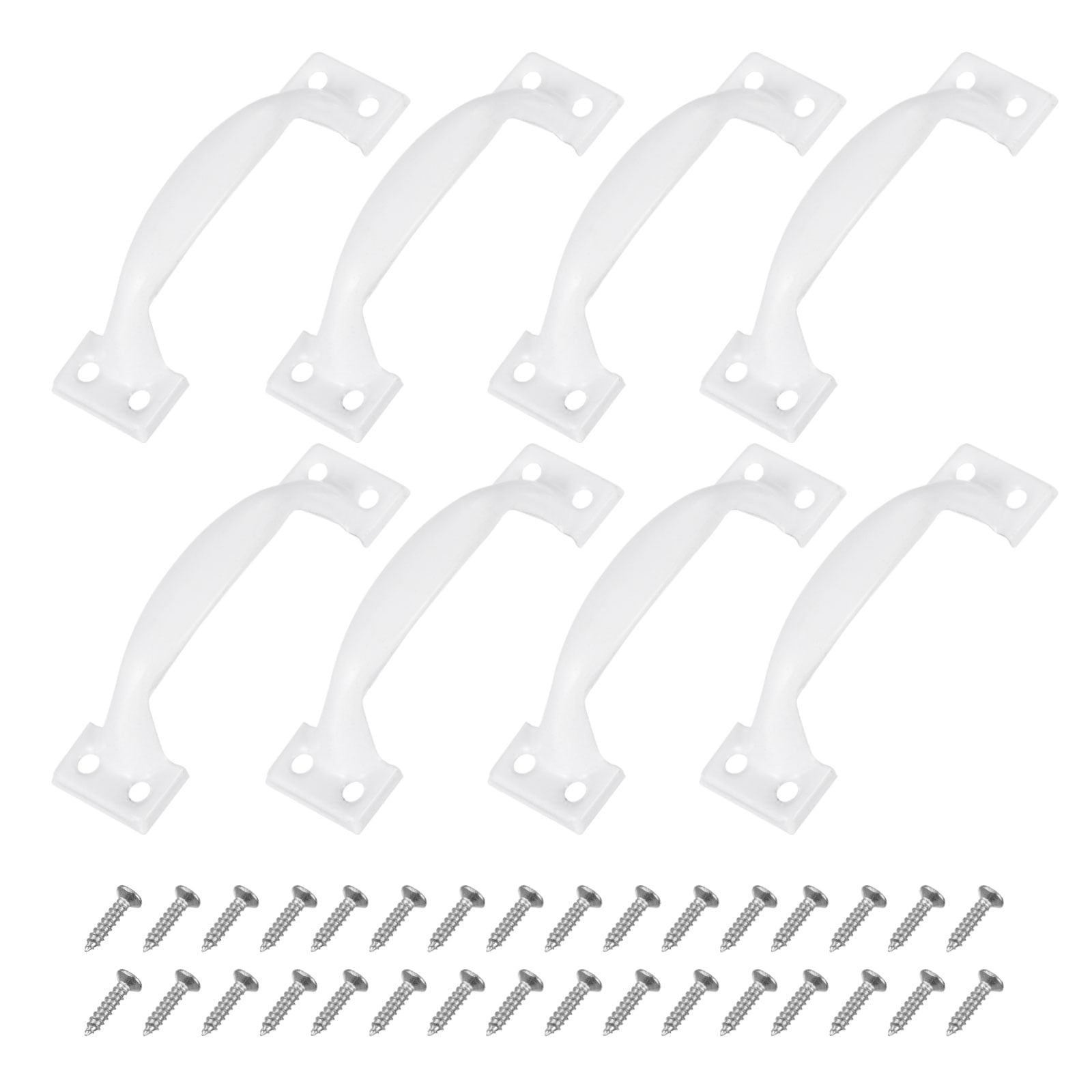 Uxcell Magnetic Touch Catch Latch – 8-10mm Glass Door Closure, White Plastic, 4-Pack With Clamps