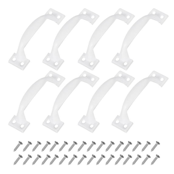 Uxcell 8Pcs 2.83" Gate Handle with Screw for Kitchen Closet Door, White