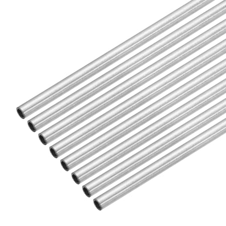 Uxcell 8Pcs 304 Stainless Steel Tube, 4.5mm OD 3.9mm ID 305mm Length Round Seamless Metal Straight Pipe 0.3mm Thick Weldable Tubing for Industry DIY Projects(0.15"ODx0.18"IDx12"L)