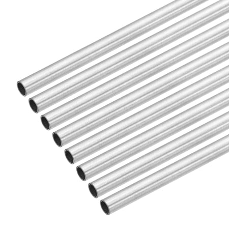 Uxcell 8Pcs 304 Stainless Steel Tube, 5mm OD 4.4mm ID 305mm Length Round Seamless Metal Straight Pipe 0.3mm Thick Weldable Tubing for Industry DIY Projects(0.2"ODx0.17"IDx12"L)
