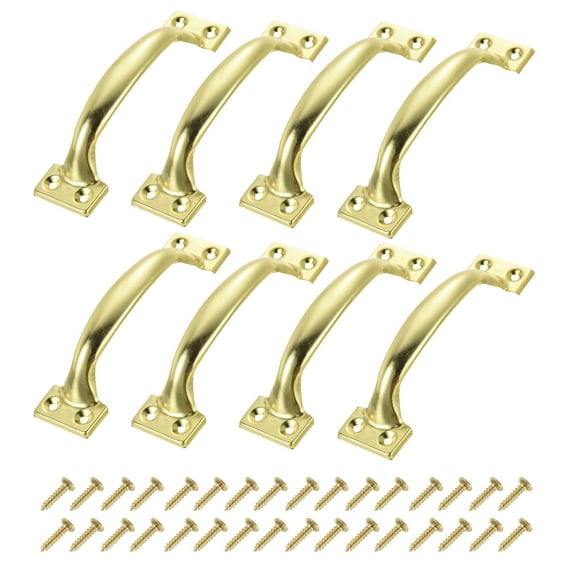 Uxcell 8Pcs 4.72" Gate Handle with Screw for Kitchen Closet Door, Gold