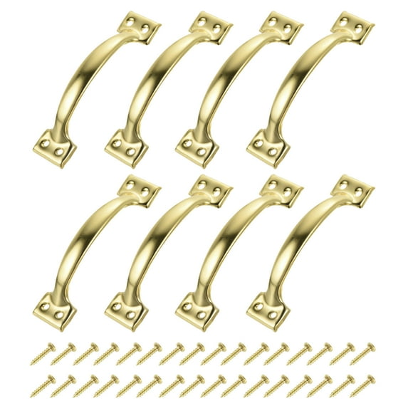 Uxcell 8Pcs 5.4" Gate Handle with Screw for Kitchen Closet Door, Gold