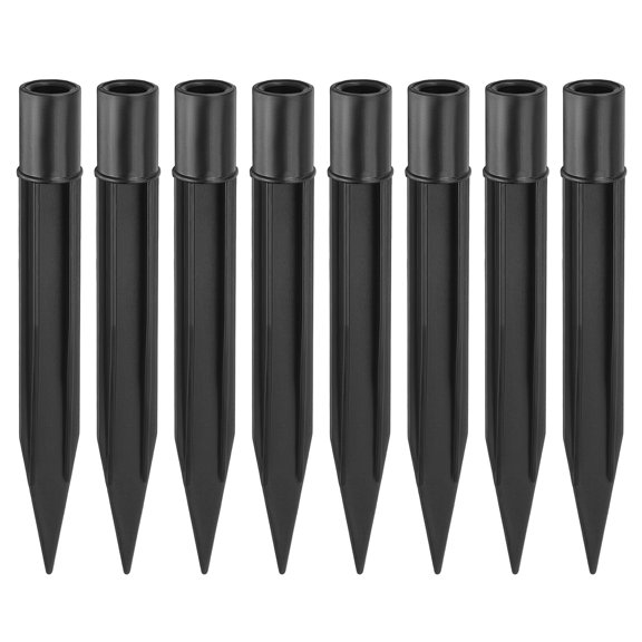 Uxcell 8Pcs 6.2" Solar Light Spikes (Head Mounting Dia 0.39"), Black, ABS Plastic Reinforced Ground Stakes Replacement Stakes for Outdoor Solar Lights Garden Torch Pathway Landscape Lamps