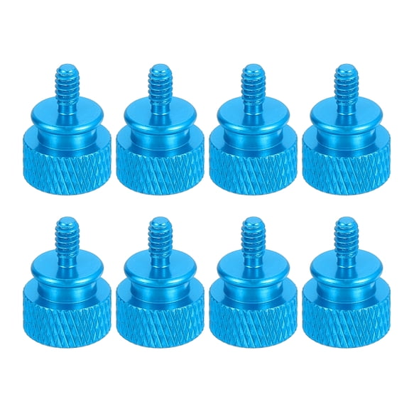 Uxcell 8Pcs 6#-32 UNC 12x16mm(ODxH) Aluminum Thumb Screws for Pc Side Panel, Light Blue