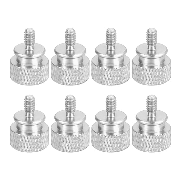 Uxcell 8Pcs 6#-32 UNC 12x16mm(ODxH) Aluminum Thumb Screws for Pc Side Panel, Silver