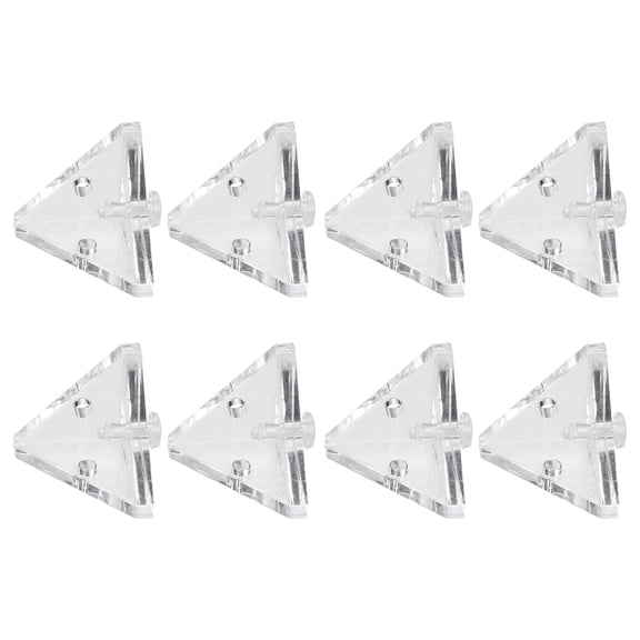 Uxcell 8Pcs Acrylic Corner Bracket, Magnetic Triangle Corner Connector, Transparent Support Shelf Brace Brackets with Rivets for Reinforcement Connecting Acrylic Plate
