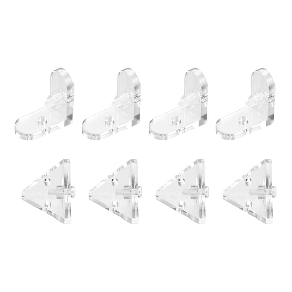 Uxcell 8Pcs Acrylic Corner Bracket, Triangle and L-Shape Corner Connector, Transparent Support Shelf Brace Brackets with Screws for Reinforcement Connecting Acrylic Plate