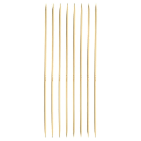 Uxcell 8Pcs Bamboo Knitting Needles Double Pointed Size US 1.5(2.5mm) 7.9 inch