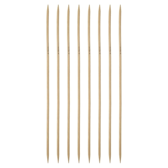 Uxcell 8Pcs Bamboo Knitting Needles Double Pointed Size US 5(3.75mm) Carbonized 10 inch(25cm) Straight for Handmade Creative DIY