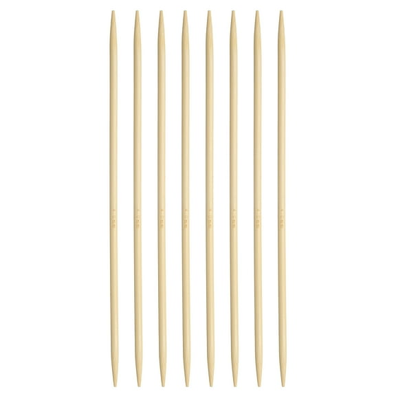 Uxcell 8Pcs Bamboo Knitting Needles Double Pointed Size US 6(4mm) 7.9 Inch