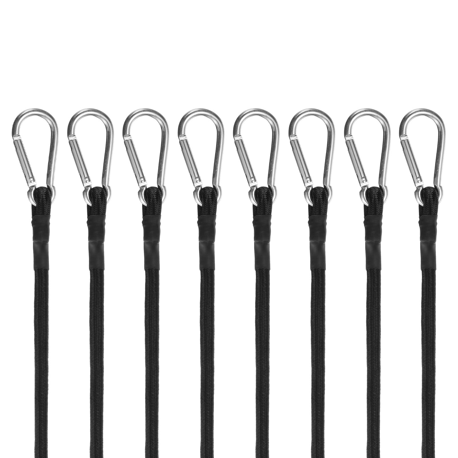 Uxcell 8Pcs Bungee Cord with Hooks 60" Rubber Bungee Cords for Outdoor Camping Straps, Black