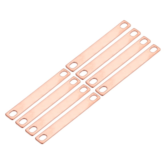 Uxcell 8 Pcs Bus Bar Connector, Pitch Row 3"(75mm) Red Copper Flat Bus Bar for LiFePO4 Cells Lithium Battery Busbar Connector, Red Copper