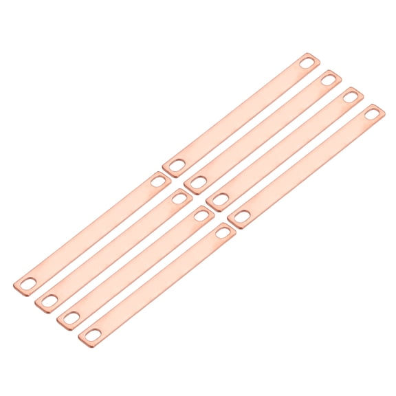 Uxcell 8Pcs Bus Bar Connector Pitch Row 3.7" Red Copper Flat Bus Bar for LiFePO4 Cells Lithium Battery Busbar Connector Red Copper