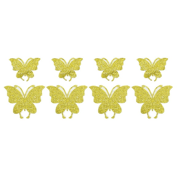 Uxcell 8Pcs Butterfly Car Decals for Women, 2 Size Rhinestone Crystal Sticker Decoration, Lemon Yellow
