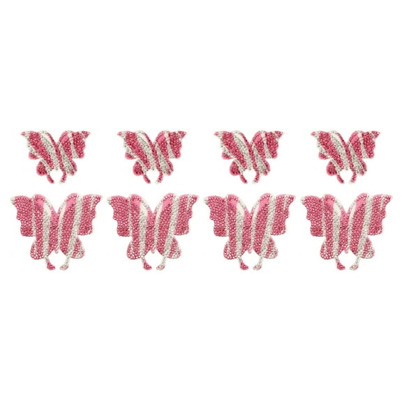 Uxcell 8Pcs Butterfly Car Decals for Women, 2 Size Rhinestone Crystal Sticker Decoration, Red/White