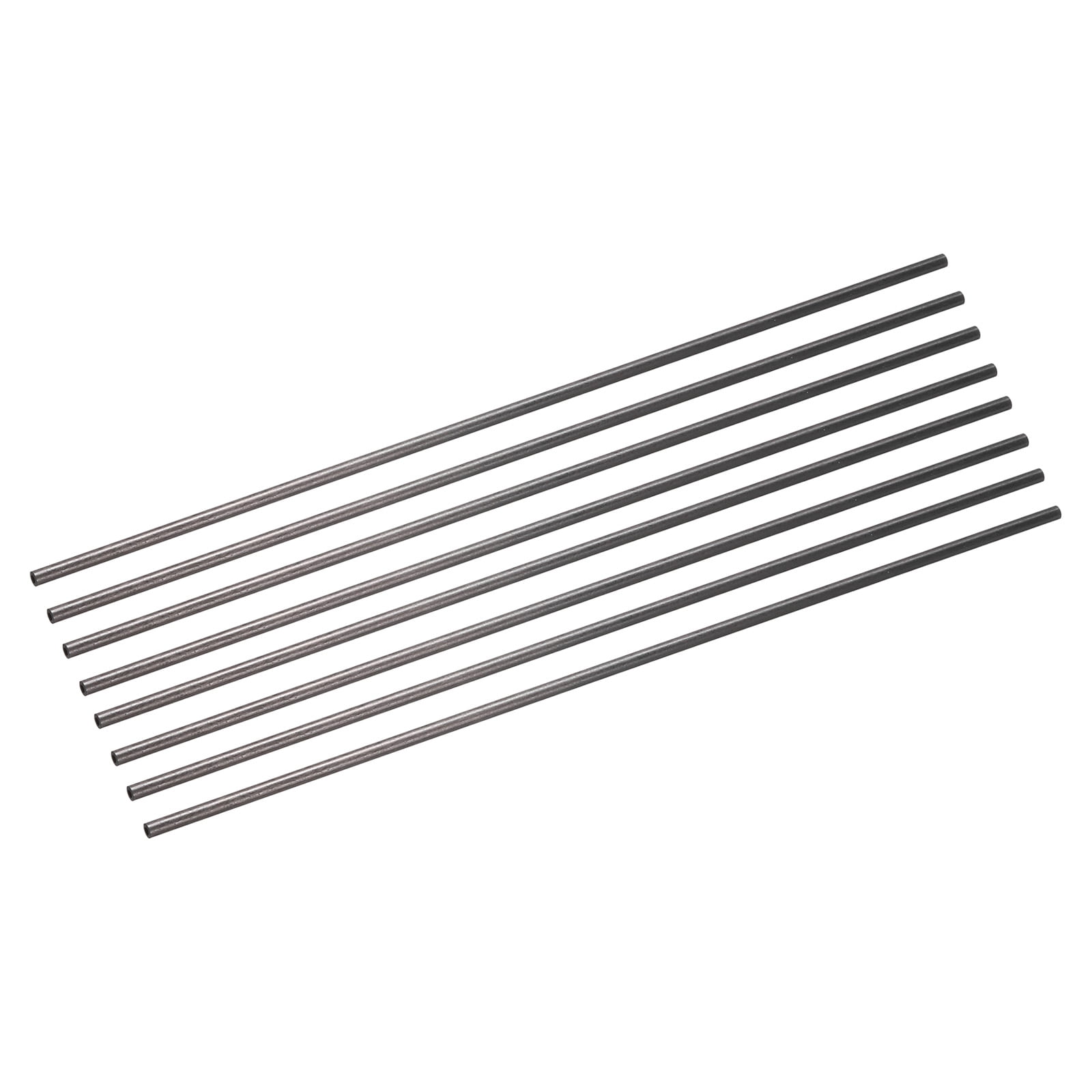 Uxcell 8Pcs Carbon Fiber Tube 1.5 x 3 x 200mm Pultruded Carbon Fiber