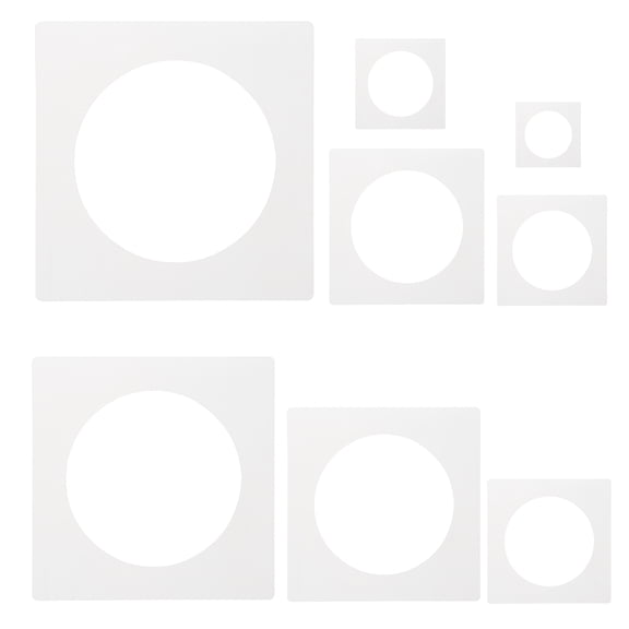 Uxcell 8Pcs Circles Stencils, Plastic Stencils Reusable Circles Template for DIY Painting Arts Paper Canvas Fabric Flag Home Decoration, White