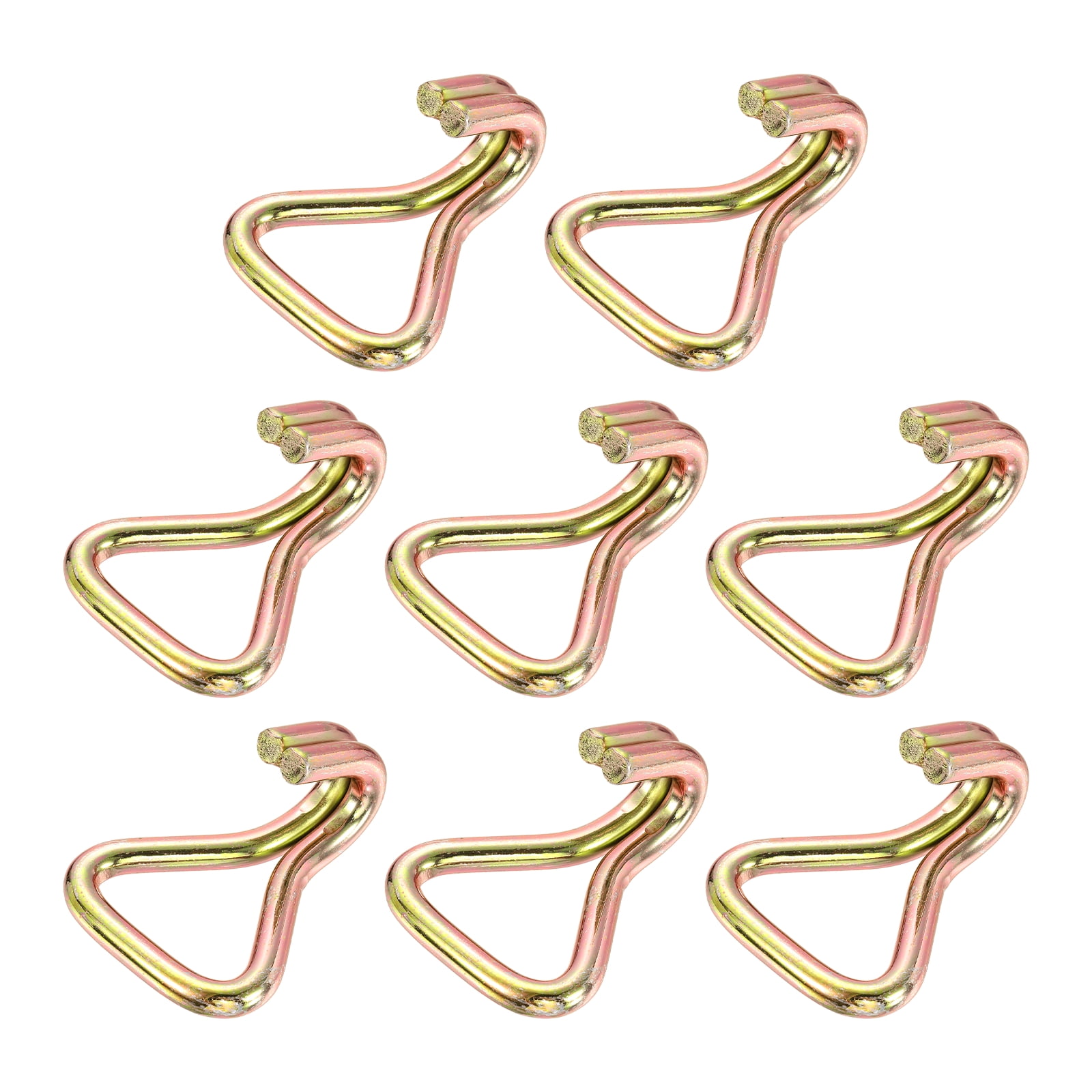 Uxcell 8Pcs Double J Hook, 8mm Dia 4409 lbs Ratchet Strap Tie Down Hook for 2" Tie Down Straps Wedding, Cars Trucks Trailers, Double Row Hooks Binder Accessories