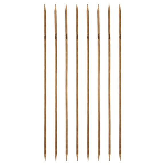 Uxcell 8Pcs Double Pointed Knitting Needles Size US 8 (5mm) 16" Long Carbonized Bamboo Straight Knitting Needles for Beginners Handmade Creative DIY Craft Yarn Projects