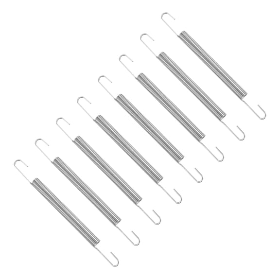 Uxcell 8Pcs Extension Spring, Stainless Steel Small Springs with Dual Hook Mechanical Compression Spring for Home Furniture Repair 1.2mm Wire Dia x 8mm OD x 128mm Length
