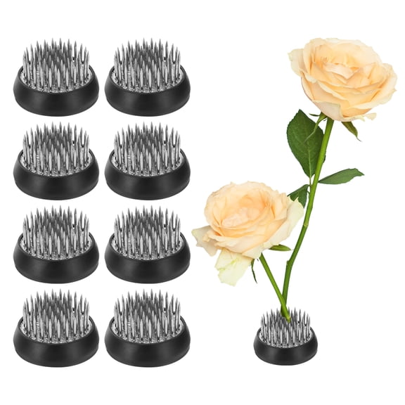 Uxcell 8Pcs Flower Frog, Round Stainless Floral Frogs, Flower Arranger Fixed Tool Pin Frog (Silver, 0.1")
