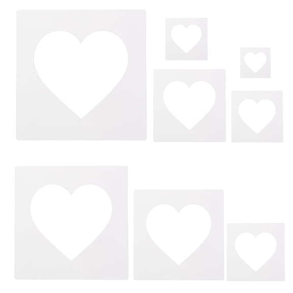 Uxcell 8Pcs Heart Stencils, Plastic Stencils Reusable Heart B Template for DIY Painting Arts Paper Canvas Fabric Flag Home Decoration, White