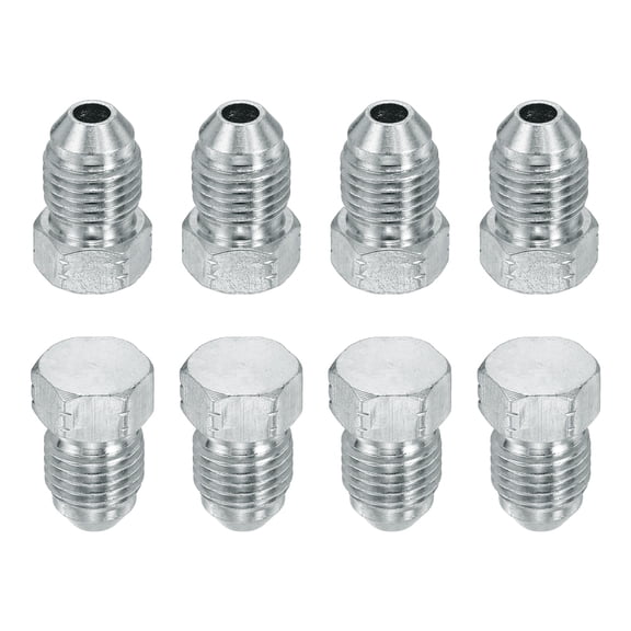 Uxcell 8Pcs JIC Hydraulic Plugs, 37 Flare Male Plug Seal Hydraulic Hose Fittings Carbon Steel with Zinc Plating Fits JIC -4 (7/16"-20 UNF) Female Fittings and Ports, 0.5x0.8 Inch