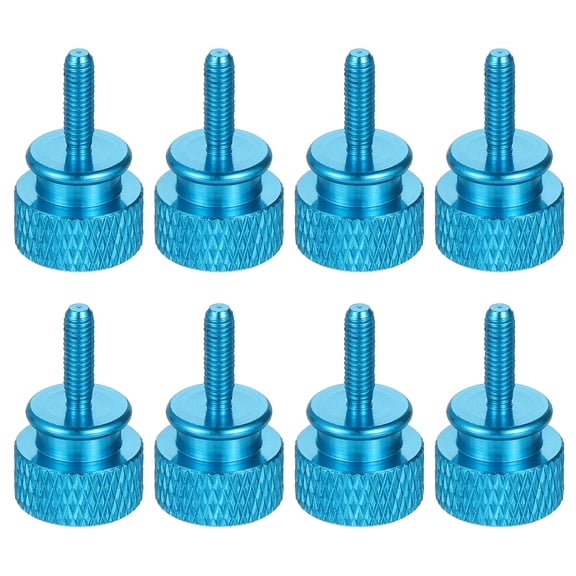 Uxcell 8Pcs M3x10 12x20mm(ODxH) Aluminum Thumb Screws for Pc Side Panel, Azure