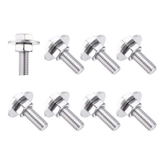 Uxcell 8Pcs M8 x 25mm Hex Bolts Hexagon Head Screws for Furniture Engineering, Silver