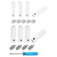 thumbnail image 1 of Uxcell 8Pcs Metal Aglets with Screw, 2 Style 25mm Alloy Hoodie String Cap Shoelace Tips, Cords End Replacement with Screwdriver for DIY Clothes Canvas Sneakers Repairing, White, 1 of 6
