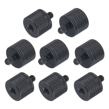 Uxcell 8Pcs Mic Stand Adapter 1/4 Female to M5 Male Camera Screw Thread Adapter for Microphone Tripod Stand Black