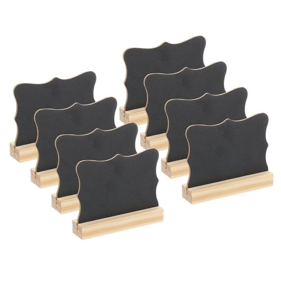 Uxcell 8Pcs Mini Tabletop Chalkboard Signs with Easel Stand (Irregular Shape, 3.9"x3")