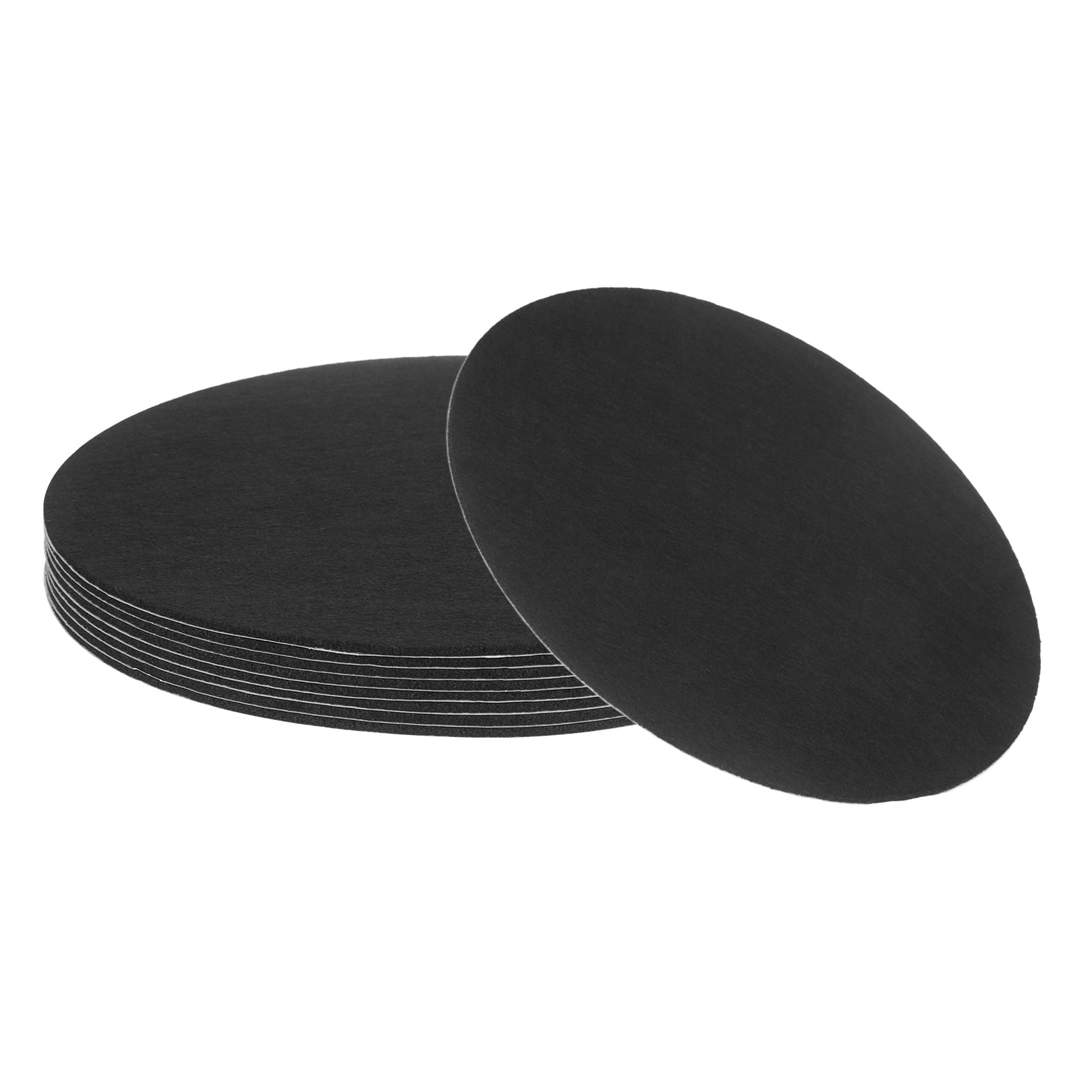 Uxcell 8Pcs Non Slip Furniture Pads, 10.5" Round Self Adhesive Felt Bumpers Noise Reducing Furniture Feet Floor Protector for Chairs Tables Furniture Legs (Black 0.12" Thick)