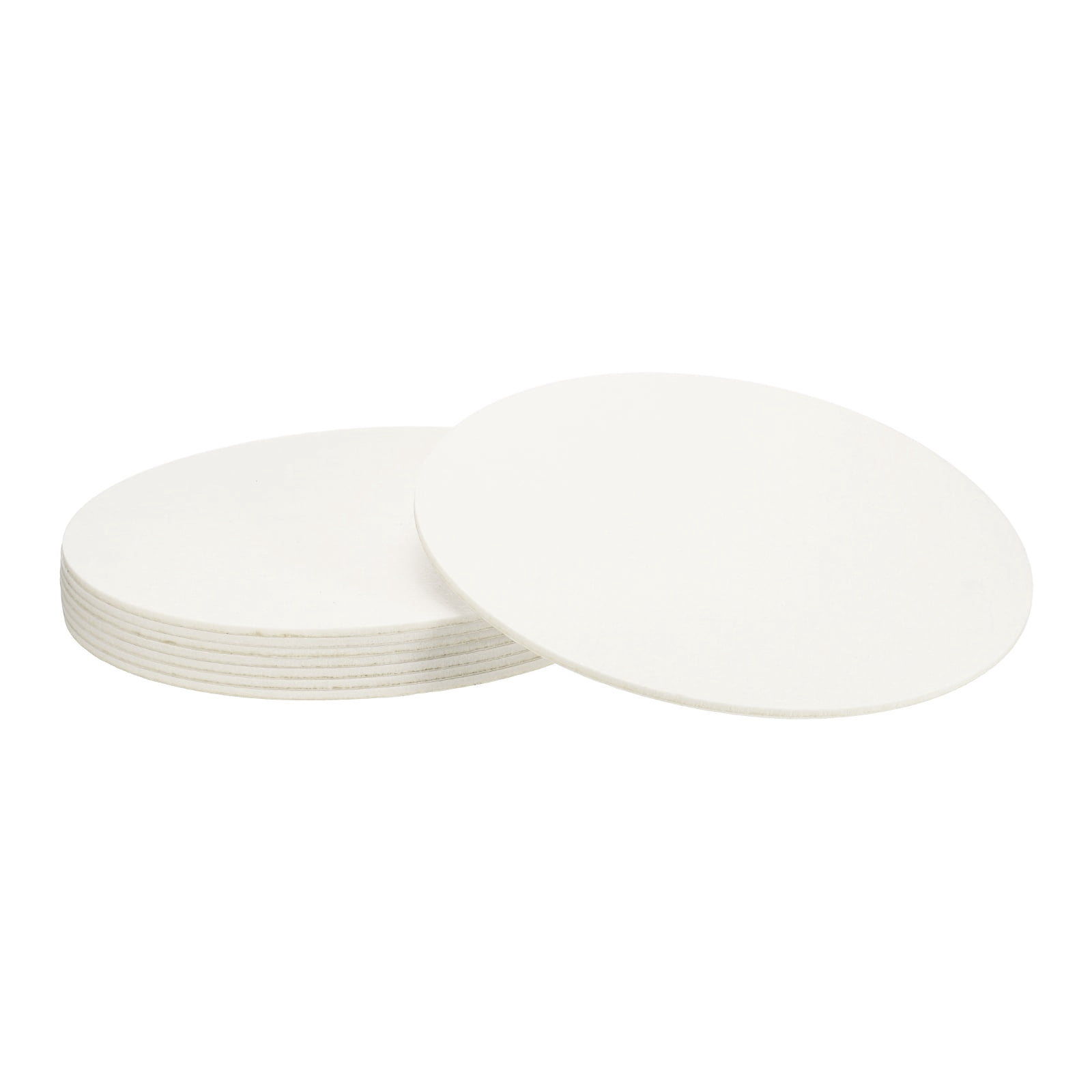 Uxcell 8Pcs Non Slip Furniture Pads, 11.5" Round Self Adhesive Felt Bumpers Noise Reducing Furniture Feet Floor Protector for Chairs Tables Furniture Legs (White 0.2" Thick)